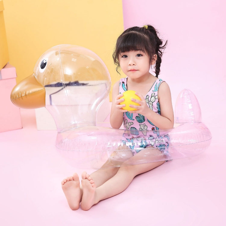 Y-100 ห่วงยางว่ายน้ำรูปเป็ดใสสำหรับเด็ก, Size:70 x 44cm
