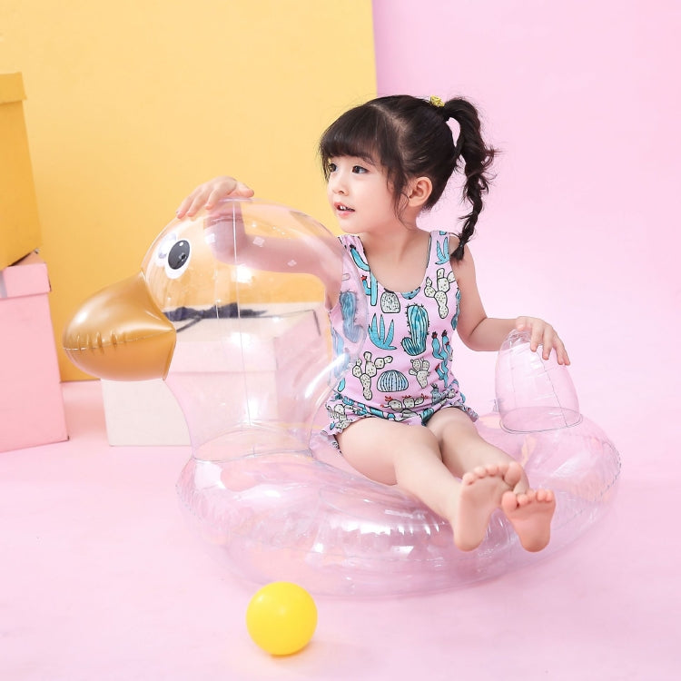 Y-100 ห่วงยางว่ายน้ำรูปเป็ดใสสำหรับเด็ก, Size:70 x 44cm