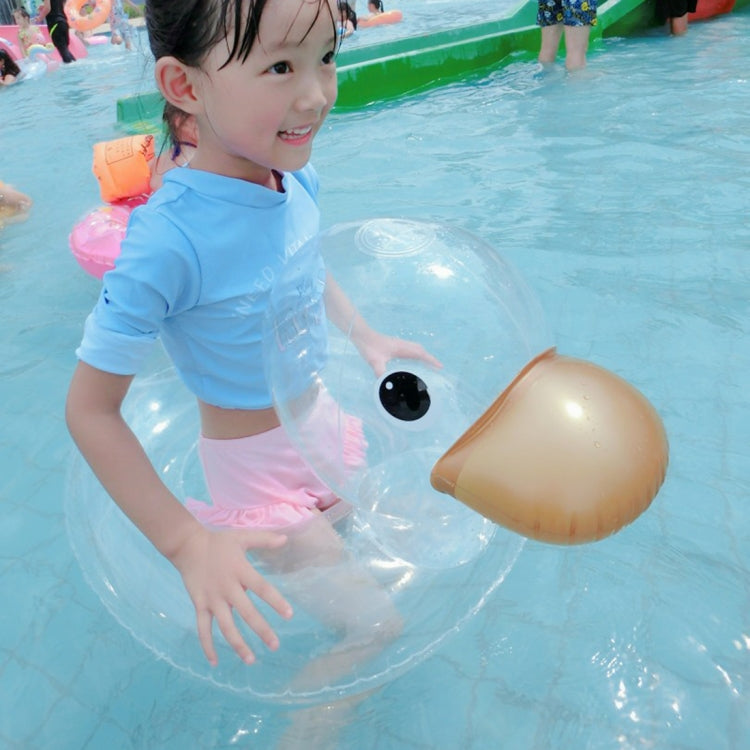 Y-100 ห่วงยางว่ายน้ำรูปเป็ดใสสำหรับเด็ก, Size:70 x 44cm
