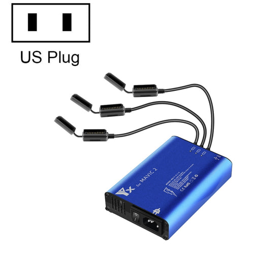 YX สำหรับเครื่องชาร์จโลหะผสมอลูมิเนียม DJI MAVIC 2 พร้อมสวิตช์, US Plug