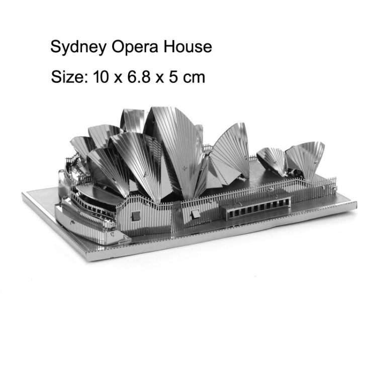 3 ชิ้น 3D โลหะประกอบรุ่นโลกอาคาร DIY ของเล่นปริศนา, Sydney Opera House