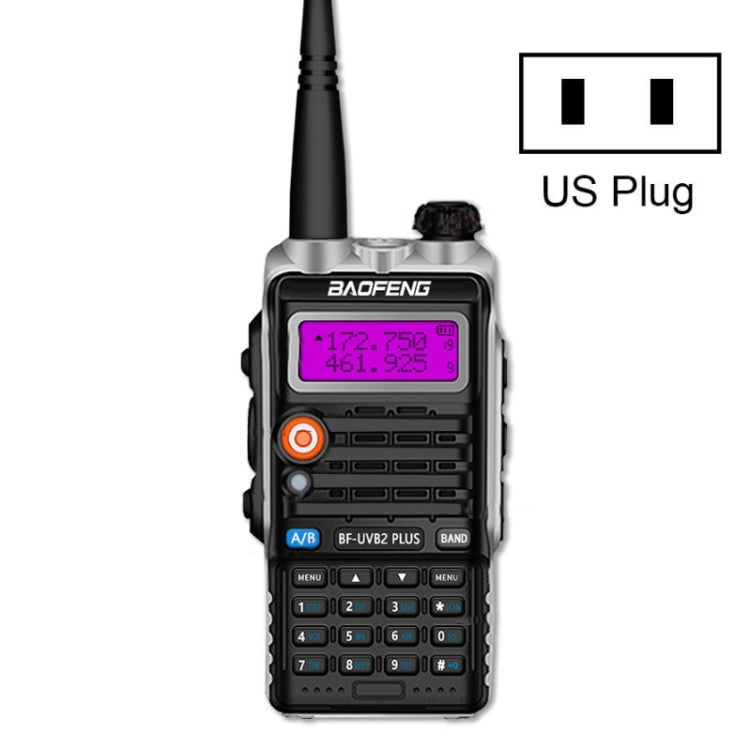 Baofeng BF-B2Plus เครื่องส่งรับวิทยุ FM กำลังสูงขนาดเล็กกลางแจ้ง 50 กม, AU Plug, EU Plug, US Plug, UK Plug