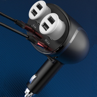 ที่ชาร์จในรถยนต์ที่จุดบุหรี่ Dual USB QC 3.0 Dual Fast Charging 6A Car Charger, WMY-C113