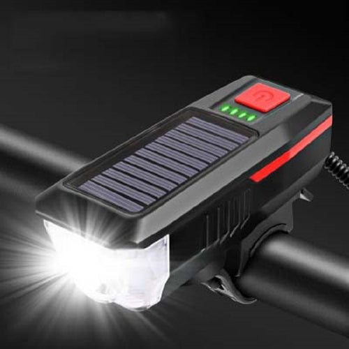 จักรยานพลังงานแสงอาทิตย์ไฟหน้า Horn Light Night ขี่ USB ชาร์จไฟหน้าจักรยาน Glare ไฟฉายอุปกรณ์, Red, Green, Blue, Orange