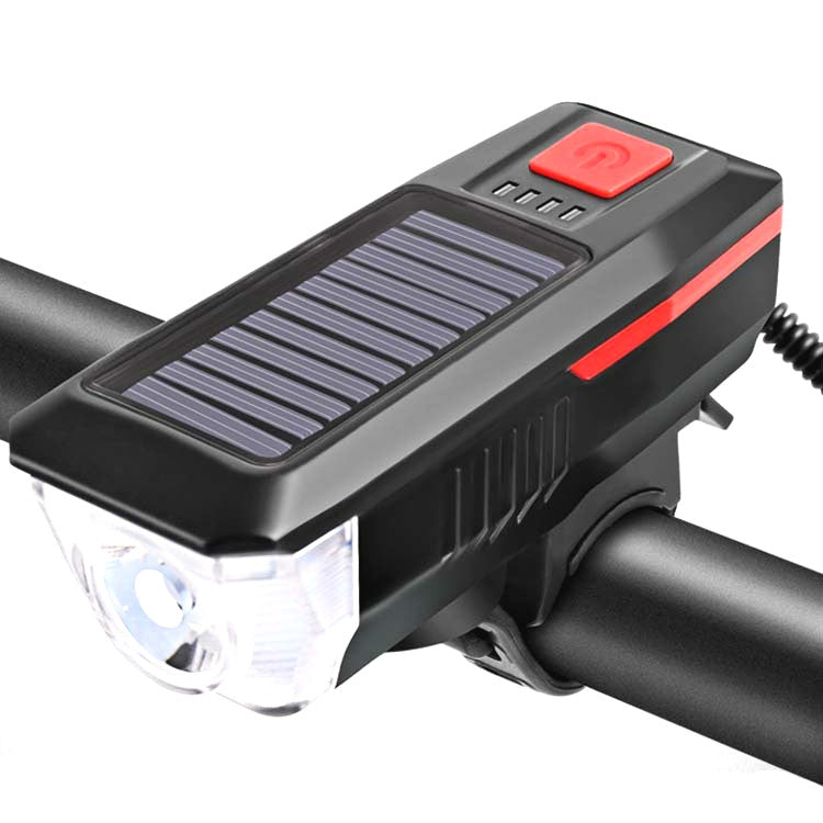 จักรยานพลังงานแสงอาทิตย์ไฟหน้า Horn Light Night ขี่ USB ชาร์จไฟหน้าจักรยาน Glare ไฟฉายอุปกรณ์, Red, Green, Blue, Orange