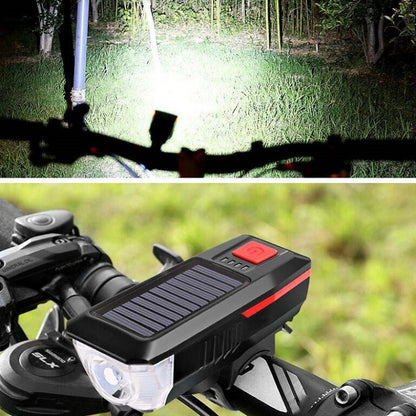จักรยานพลังงานแสงอาทิตย์ไฟหน้า Horn Light Night ขี่ USB ชาร์จไฟหน้าจักรยาน Glare ไฟฉายอุปกรณ์, Red, Green, Blue, Orange