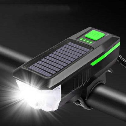 จักรยานพลังงานแสงอาทิตย์ไฟหน้า Horn Light Night ขี่ USB ชาร์จไฟหน้าจักรยาน Glare ไฟฉายอุปกรณ์, Red, Green, Blue, Orange