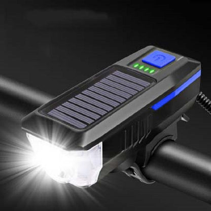 จักรยานพลังงานแสงอาทิตย์ไฟหน้า Horn Light Night ขี่ USB ชาร์จไฟหน้าจักรยาน Glare ไฟฉายอุปกรณ์, Red, Green, Blue, Orange
