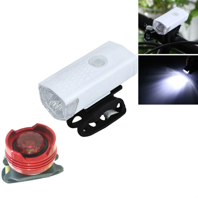 อุปกรณ์ปั่นจักรยานไฟหน้าแบบชาร์จไฟ USB สำหรับจักรยาน, 2255 Light (White), 2255 Light+Ruby Taillight (White), 2255 Light+928 Red Taillight (White), 2255 Light+928 Red Taillight (Black)