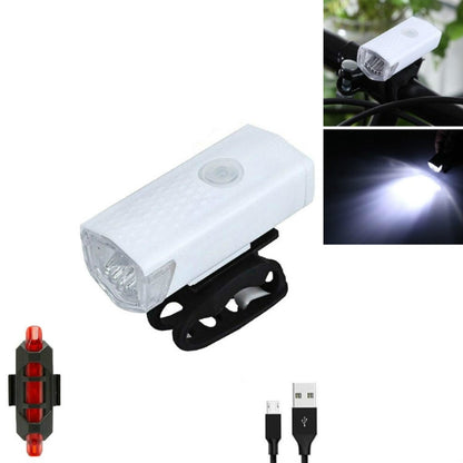 อุปกรณ์ปั่นจักรยานไฟหน้าแบบชาร์จไฟ USB สำหรับจักรยาน, 2255 Light (White), 2255 Light+Ruby Taillight (White), 2255 Light+928 Red Taillight (White), 2255 Light+928 Red Taillight (Black)