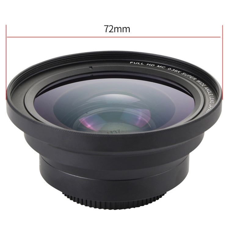 เลนส์มุมกว้าง 72 มม. 2 ใน 1 0.39X + เลนส์มาโคร, 72mm
