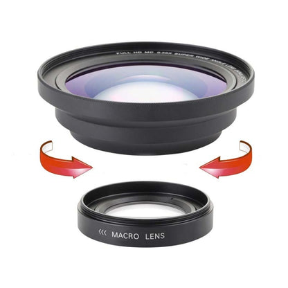เลนส์มุมกว้าง 72 มม. 2 ใน 1 0.39X + เลนส์มาโคร, 72mm