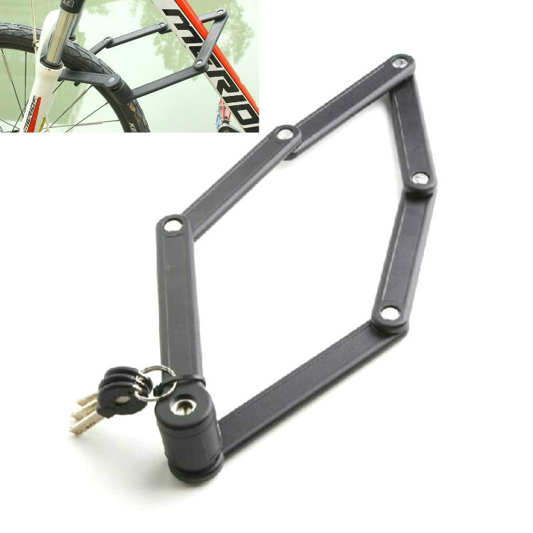 Tonyon Universal Anti-hydraulic กรรไกรจักรยาน ล็อค ล็อคจักรยานเสือภูเขาแบบพับได้สี่ส่วน, Tonyon Folding Mountain Bike Lock(Black)