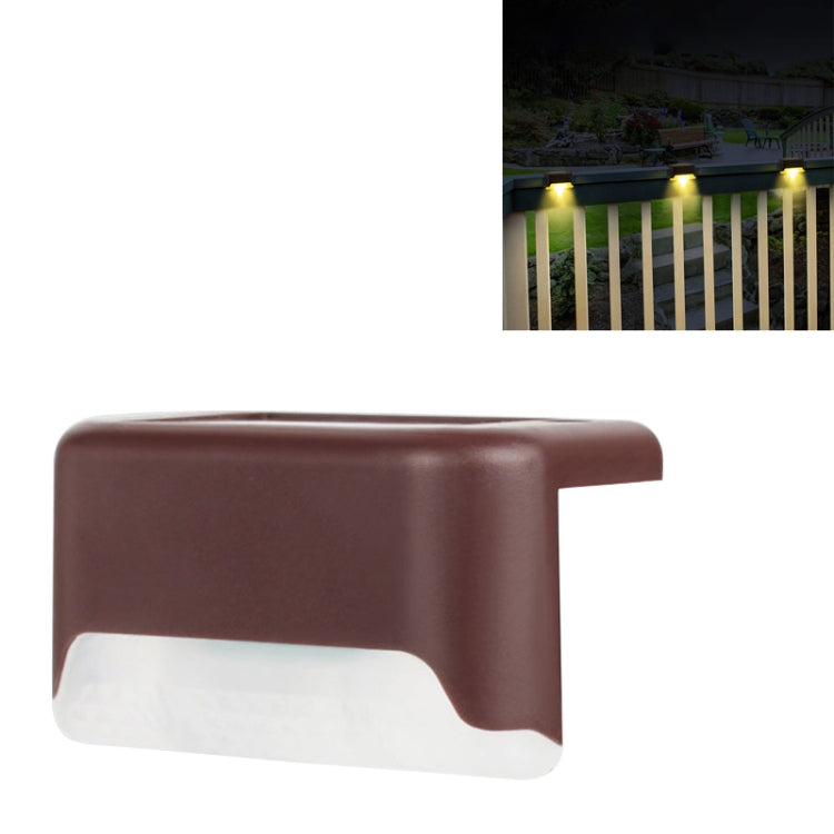 4 PCS พลังงานแสงอาทิตย์ราวบันไดแสงกันน้ำกลางแจ้ง LED Step Light ตกแต่งสวนแสงแนวนอน, Warm White /Brown, Warm White /Black, Colorful Light /Brown, Colorful Light /Black