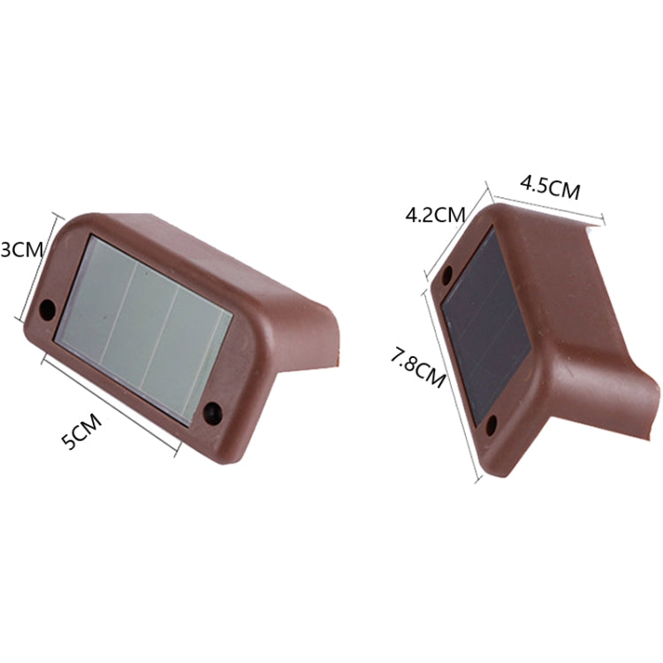 4 PCS พลังงานแสงอาทิตย์ราวบันไดแสงกันน้ำกลางแจ้ง LED Step Light ตกแต่งสวนแสงแนวนอน, Warm White /Brown, Warm White /Black, Colorful Light /Brown, Colorful Light /Black