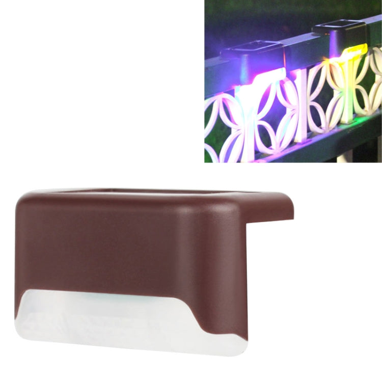 4 PCS พลังงานแสงอาทิตย์ราวบันไดแสงกันน้ำกลางแจ้ง LED Step Light ตกแต่งสวนแสงแนวนอน, Warm White /Brown, Warm White /Black, Colorful Light /Brown, Colorful Light /Black