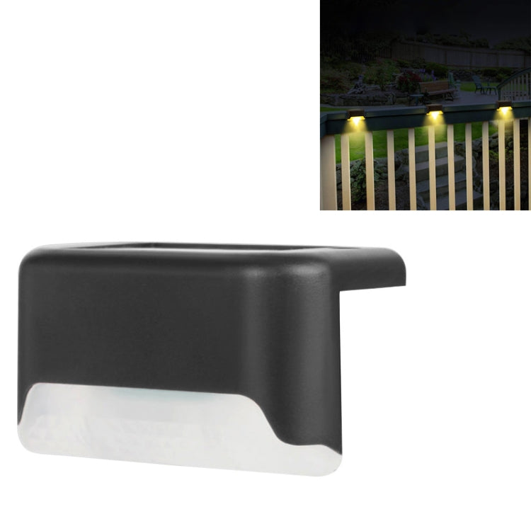 4 PCS พลังงานแสงอาทิตย์ราวบันไดแสงกันน้ำกลางแจ้ง LED Step Light ตกแต่งสวนแสงแนวนอน, Warm White /Brown, Warm White /Black, Colorful Light /Brown, Colorful Light /Black