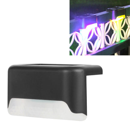 4 PCS พลังงานแสงอาทิตย์ราวบันไดแสงกันน้ำกลางแจ้ง LED Step Light ตกแต่งสวนแสงแนวนอน, Warm White /Brown, Warm White /Black, Colorful Light /Brown, Colorful Light /Black