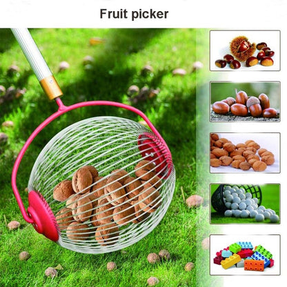 เครื่องมือทำสวน Nut Collector ผลไม้ Picker Picking Walnut Picking Chestnut Picker, Telescopic Rod+Small Scroll Wheel, Telescopic Rod+Big Scroll Wheel