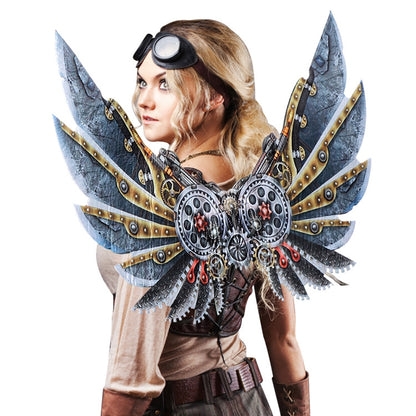 ฮาโลวีน Carnival แต่งตัวเด็กผู้ใหญ่ Mechanical Punk ตกแต่งปีก, Adult, Child