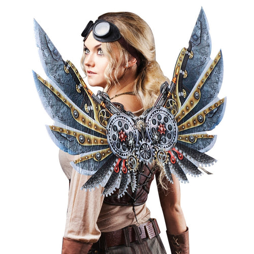 ฮาโลวีน Carnival แต่งตัวเด็กผู้ใหญ่ Mechanical Punk ตกแต่งปีก, Adult, Child