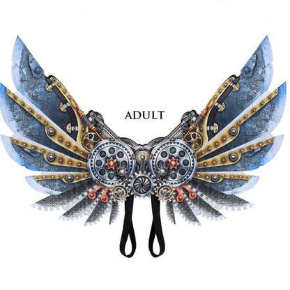 ฮาโลวีน Carnival แต่งตัวเด็กผู้ใหญ่ Mechanical Punk ตกแต่งปีก, Adult, Child