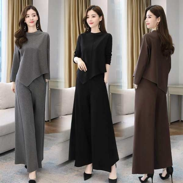 ฤดูใบไม้ร่วงชุดสูทกางเกงขากว้างสไตล์ใหม่, XXXL