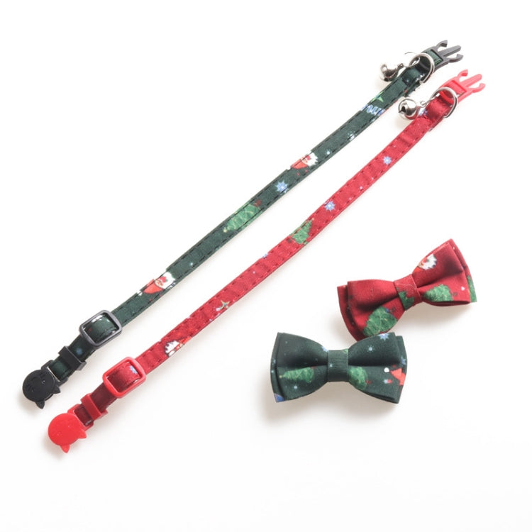 ปลอกคอสัตว์เลี้ยงลายคริสต์มาส Snowman และต้นไม้ 4 ชิ้นพร้อมระฆัง, With Bow, Without Bow