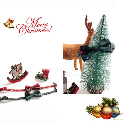 ปลอกคอสัตว์เลี้ยงลายคริสต์มาส Snowman และต้นไม้ 4 ชิ้นพร้อมระฆัง, With Bow, Without Bow