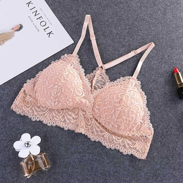 Camisole หญิงห่อหน้าอกด้านบนชุดชั้นในลูกไม้เซ็กซี่รวบรวมฐาน Bra กับหน้าอก Pad, One Size