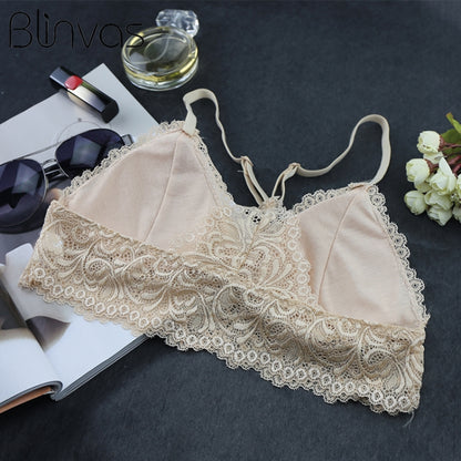 Camisole หญิงห่อหน้าอกด้านบนชุดชั้นในลูกไม้เซ็กซี่รวบรวมฐาน Bra กับหน้าอก Pad, One Size
