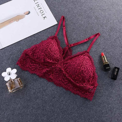 Camisole หญิงห่อหน้าอกด้านบนชุดชั้นในลูกไม้เซ็กซี่รวบรวมฐาน Bra กับหน้าอก Pad, One Size