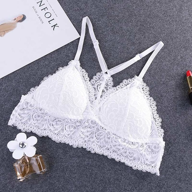 Camisole หญิงห่อหน้าอกด้านบนชุดชั้นในลูกไม้เซ็กซี่รวบรวมฐาน Bra กับหน้าอก Pad, One Size