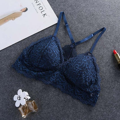 Camisole หญิงห่อหน้าอกด้านบนชุดชั้นในลูกไม้เซ็กซี่รวบรวมฐาน Bra กับหน้าอก Pad, One Size
