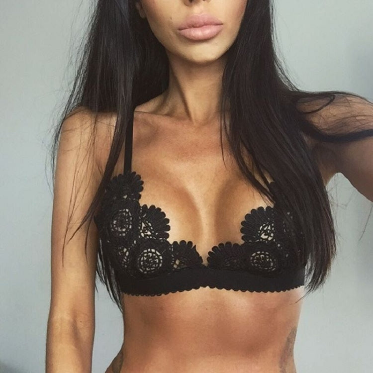 3 PCS Lace Floral Bralet Bra Bustier สายรัดปรับ Crop Top, L