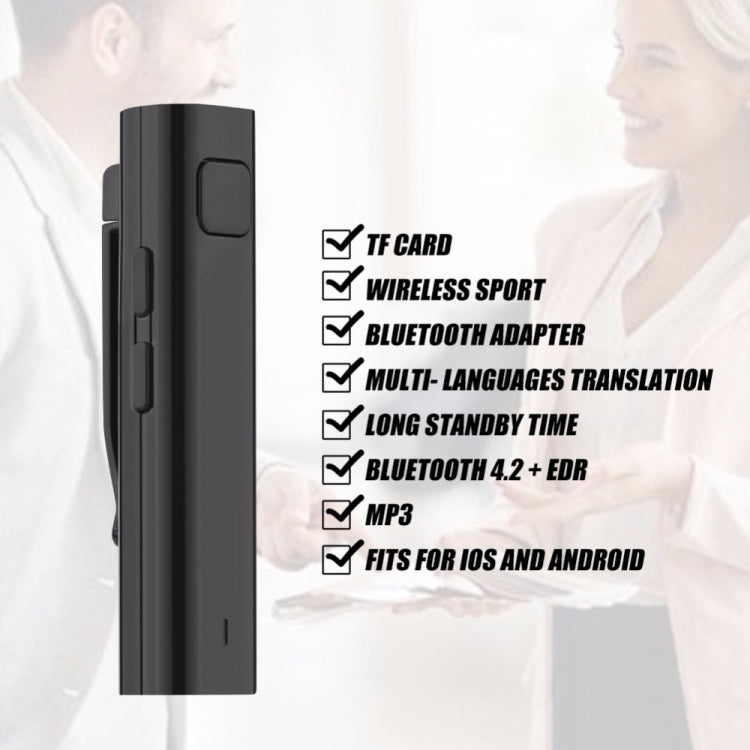 ตัวรับสัญญาณบลูทูธหูฟังอัจฉริยะ Voice Translator 26 Multi-Language Travel Business TF Card Voice Text Interpreter หูฟัง