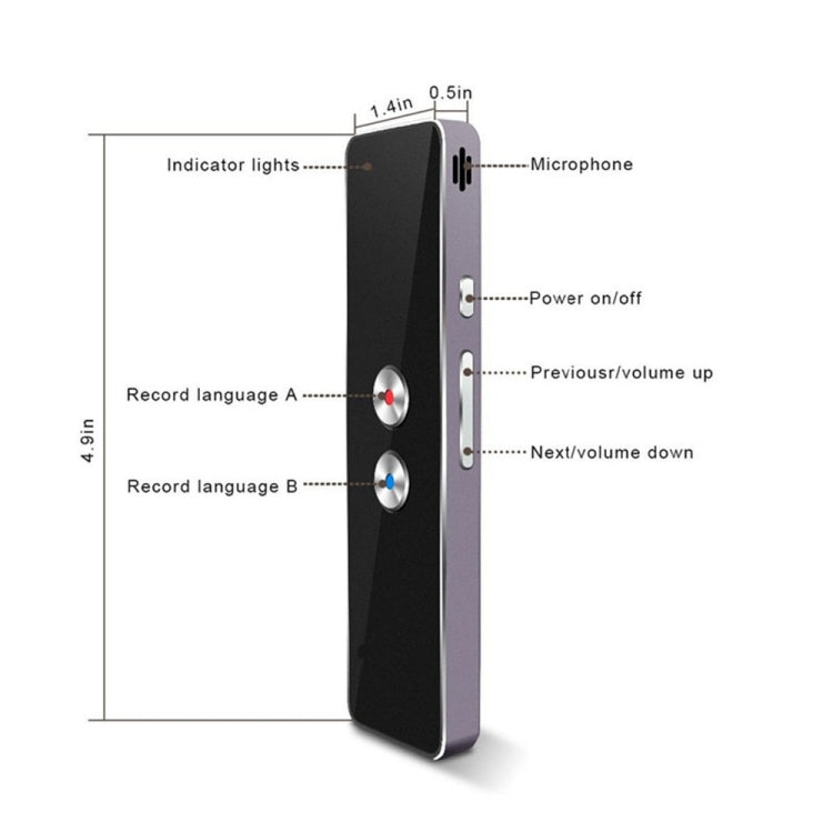 T8 Pocket Language Translator เสียง 30 ภาษา Two Way Real Time Intercom แบบพกพา Translator สำหรับการเรียนรู้ส่วนบุคคลการเดินทาง