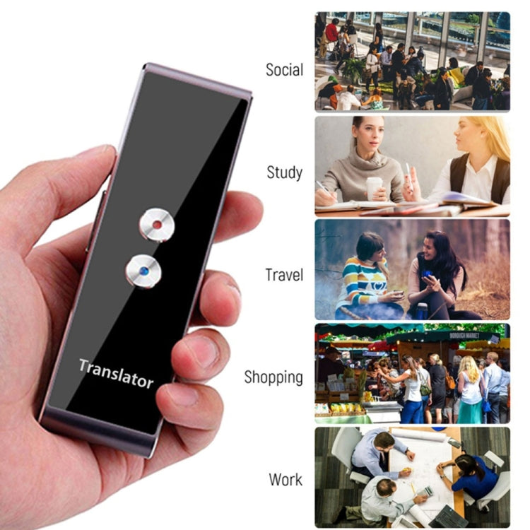 T8 Pocket Language Translator เสียง 30 ภาษา Two Way Real Time Intercom แบบพกพา Translator สำหรับการเรียนรู้ส่วนบุคคลการเดินทาง