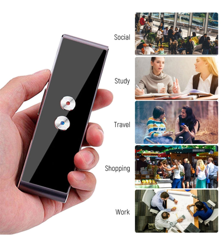 T8 Pocket Language Translator เสียง 30 ภาษา Two Way Real Time Intercom แบบพกพา Translator สำหรับการเรียนรู้ส่วนบุคคลการเดินทาง