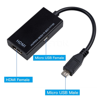 Micro USB To HDMI หญิงสายเคเบิลอะแดปเตอร์ 1080P HD สำหรับอุปกรณ์ MHL HDTV อะแดปเตอร์สำหรับ Samsung Galaxy HUAWE