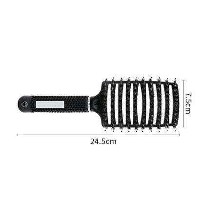 นวดผมหนังศีรษะหวี Hairbrush Bristle ไนลอนผู้หญิง CURLY Detangle แปรงผมสำหรับร้านทำผม Hairdressing เครื่องมือจัดแต่งทรงผม