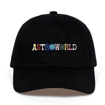 ASTROWORLD หมวกพ่อผ้าฝ้าย 100% คุณภาพสูงเย็บปักถักร้อยเบสบอลหมวก Unisex Travis Scott