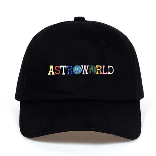 ASTROWORLD หมวกพ่อผ้าฝ้าย 100% คุณภาพสูงเย็บปักถักร้อยเบสบอลหมวก Unisex Travis Scott