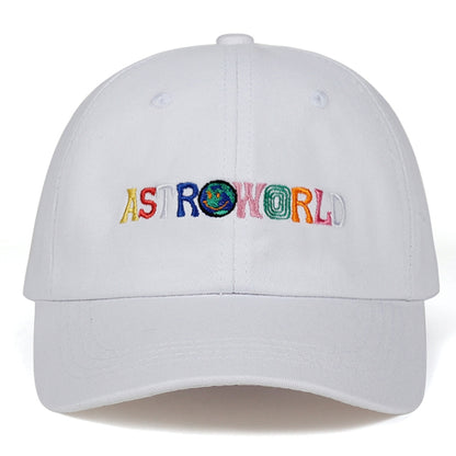 ASTROWORLD หมวกพ่อผ้าฝ้าย 100% คุณภาพสูงเย็บปักถักร้อยเบสบอลหมวก Unisex Travis Scott