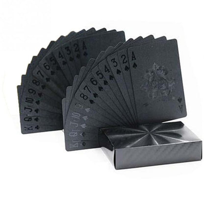 2 ชิ้น Creative Gold ฟอยล์โป๊กเกอร์พลาสติกเล่นไพ่กันน้ำ, 2 PCS Gold Foil Poker