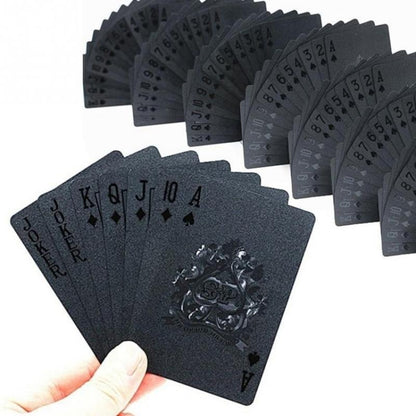 2 ชิ้น Creative Gold ฟอยล์โป๊กเกอร์พลาสติกเล่นไพ่กันน้ำ, 2 PCS Gold Foil Poker
