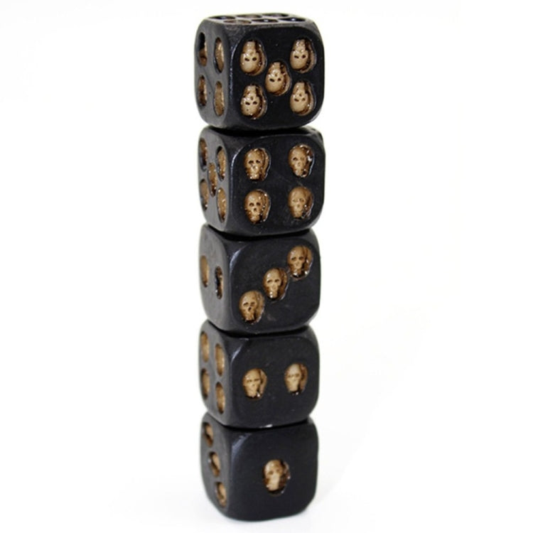 5 ชิ้น/เซ็ต Creative Skull กระดูกลูกเต๋าหกด้านโครงกระดูกลูกเต๋า Club Pub Party เกมของเล่นลูกเต๋าเรซิน, 5 PCS/Set Skull Bones Dice