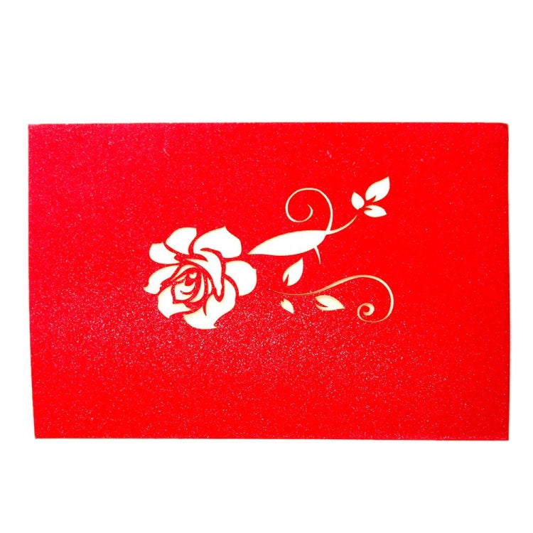 3D Pop Up Rose ขอบคุณบัตรอวยพรโปสการ์ดดอกไม้ Handmade Blank Vintage กระดาษ Happy Birthday Love บัตรของขวัญ, ขนาด: 13x16 ซม., Handmade Blank