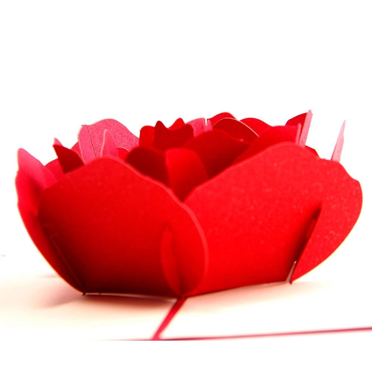 3D Pop Up Rose ขอบคุณบัตรอวยพรโปสการ์ดดอกไม้ Handmade Blank Vintage กระดาษ Happy Birthday Love บัตรของขวัญ, ขนาด: 13x16 ซม., Handmade Blank