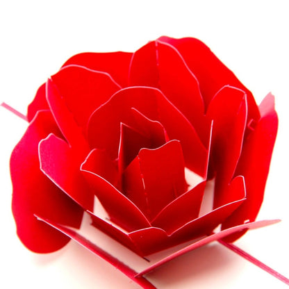 3D Pop Up Rose ขอบคุณบัตรอวยพรโปสการ์ดดอกไม้ Handmade Blank Vintage กระดาษ Happy Birthday Love บัตรของขวัญ, ขนาด: 13x16 ซม., Handmade Blank